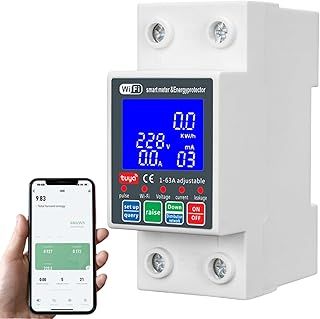 Jadeshay Stromzähler Hutschiene, WLAN Leitungsschutzschalter Tuya WiFi Wireless Smart Metering S…