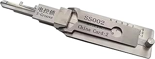 SS002 Dietrich-Werkzeug für Doppelrillentürschloss Pro, 2-in-1-Decoder und Pick-Werkzeuge, Auto…