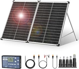 DOKIO Solarkoffer 100W 18V mit Solar-Laderegler (2 USB-Ports) Für 12V Batterie Inklusive Transpo…
