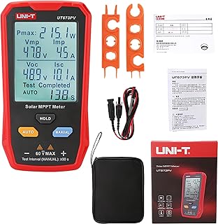 Solarpanel Tester 800W Solar Messgerät, Solar MPPT Leistungsmesser mit LCD-Display, Photovoltaik…