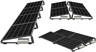 EasyMontage Flachdach Solarpanel-Montagesystem für 4 Module PreFix4 – Schwarz eloxiert – fle…