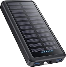 Power Bank USB C 26800mAh, Solar Powerbank PD 3.0A Schnellladung Externer Akku Wasserdichtes Sola…