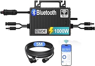 Mikro Wechselrichter 1000w, Solar PV Wechselrichter mit WLAN, IP67 wasserdicht, mit 5m AC Kabel f…