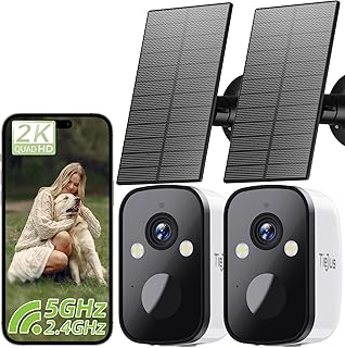 Überwachungskamera Aussen Akku Solar 5G/2.4GHz WLAN Kamera Outdoor Kabellose,2K Kamera Überwach…