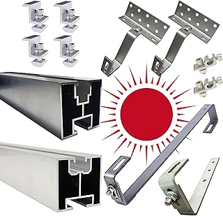 Solarschienen Montageschienen Solar PV Montage 0% §12Abs.3UStG Dachhaken Endklemmen Mittleklemme…