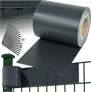 tectake® Sichtschutzfolie, Sichtschutzstreifen mit Befestigungsclips, Windschutz, Sonnenschutz, …