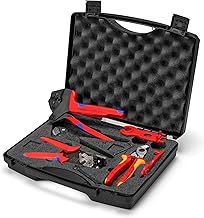 KNIPEX Werkzeugkoffer für Photovoltaik, 6-teilig, Crimpzange-Set, mit Crimpeinsatz und Kontaktau…