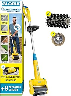 GLORIA MultiBrush speedcontrol PLUS I Elektrische Reinigungsbürste für Stein, Fugen, Holz, Kant…