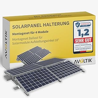 Avoltik 4x Flachdachhalterung für Solarmodule ohne Bohren I PV Halterung Flachdach oder Boden I …