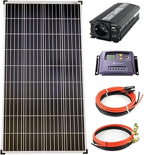 Komplettset 1×130 Watt Poly Solarmodul NM 600 W Spannungswandler 10A Laderegler gelb Photovoltaik…