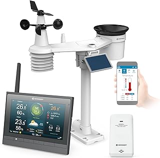 Bresser Wetterstation Funk mit Außensensor – solarbetrieben – und Thermo-Hygro-Funksensor MeteoC…