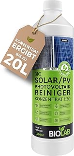 BIOLAB Solar & PV Photovoltaik Reiniger Konzentrat 1:20 (1 Liter) zur Reinigung von Solaranlage, …