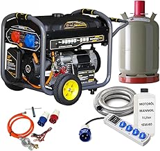 Dual Fuel Strom-Generator 10 kVA | KOMPLETT-SET – Benzin & Propangas Notstromaggregat 230/400 V…