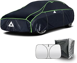 Hagelschutzplane Auto Autoabdeckung, PKW Hagelschutzgarage mit Separater Sonnenblende, Abdeckplan…