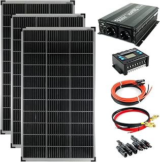 SOLARTRONICS Inselanlage Komplettset: 3x 140W monokristalline Solarmodul + 1500W Wechselrichter +…