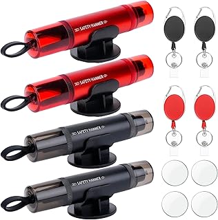 Verbessert Gurtschneider Notfallhammer Mini, 2 in 1 Sicherheitshammer mit Gurtschneider & Glasbre…