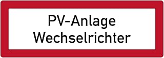 Aufkleber Hinweis „PV-Anlage Wechselrichter“ Brandschutz Schild Folie selbstklebend ähnl. DI…