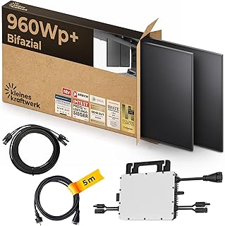 Kleines Kraftwerk 960W Balkonkraftwerk Wand-Halterung – 800W Wechselrichter mit WiFi & Bluetoot…