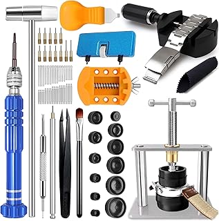 Uhrenwerkzeuge Set + Uhrenpresse Set, GLDCAPA Uhr Batteriewechsel, Uhrenarmband Kürzen Werkzeug,…