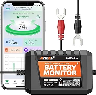(Upgraded BM300) ANCEL BM300PRO 6V 12V 24V KFZ Batteriemonitor – Bluetooth 5.3 Auto Batterie Übe…