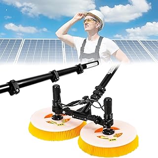 Elektrisches Reinigungswerkzeug für Solarzellen, inklusive 2 Rundbürsten und Zubehör mit Lithi…