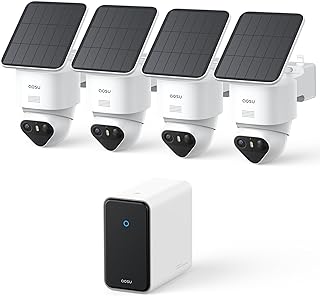 AOSU T2 Ultra 4K UHD Überwachungskamera Aussen Solar Akku für aosuCortex, 4 Cam-Kit, TrueColor …