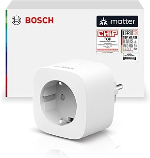 Bosch Smart Home Zwischenstecker kompakt [+M], smarte WLAN Steckdose, App steuerbar mit Energiesp…