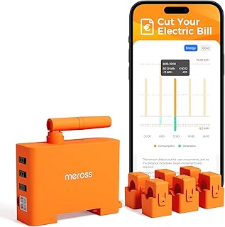 Meross EM06P 3-Phasen-Energiezähler WLAN-Stromzähler mit 6 Messkanälen, Smart Meter mit Home A…