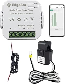 Intelligenter Energiemonitor, einphasiger Stromzähler mit Klemme und 2 * 80ACT-Stromwandler, WLA…
