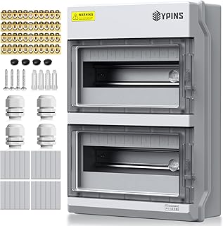EYPINS Verteilerkasten Aufputz 2-reihig 24 Module, IP66 Wasserdicht Sicherungskasten Aufputzverte…