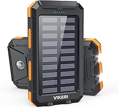 Vikeri Solar Powerbank 26800mAh, Powerbank Solar Wasserdichtes USB C Externer Akku mit 4 Outputs,…