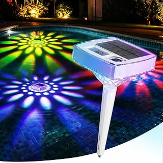 Solar Pool Thermometer ohne Batterie – Schwimmendes Digitales Thermometer mit Großem LCD & RGB…