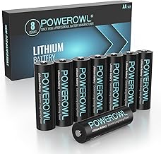 POWEROWL AA Lithium Batterien, 1,5V, Hohe Kapazität und Lange Haltbarkeit 8 Stück