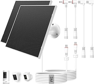 Solarpanel für Ring Kamera, 6W Solar Ladegerät mit USB-C und DC für Ring Stick Up Cam Plus Pro…