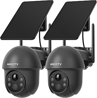 ARCCTV 4MP Solar Überwachungskamera Aussen, 2,4/5GHz-WLAN, Aussenkamera Kabellos Akku, Alarm Bei…