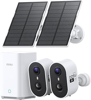 aosu 2K Überwachungskamera Aussen Akku Solar 2er-Kit mit Aosubase 2.0 ohne ABO 32GB Lokal Speich…