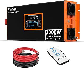48V 2000W Wechselrichter 48V auf 230V Reine Sinuswelle -Spannungswandler mit LCD Display 2 EU-Ste…