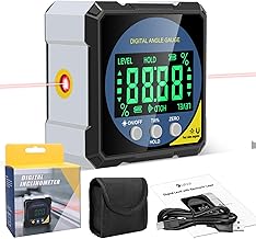 Digitaler Laser Winkelmesser, Lytool Neigungsmesser Laser Wasserwaage mit Vierseitigem Magnet, Do…