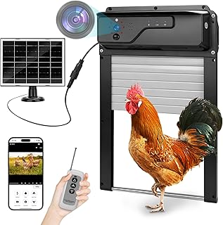 Hühnerklappe Automatische Solar mit 1080P-Kamera, Überwachung und Fernsteuerung über App & Fer…