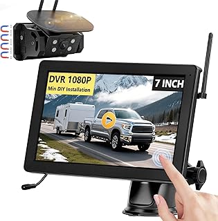Rückfahrkamera Kabellos Solar Magnetische Rückfahrkamera Funk VASTEND 7“ 1080P Touchscreen IPS…