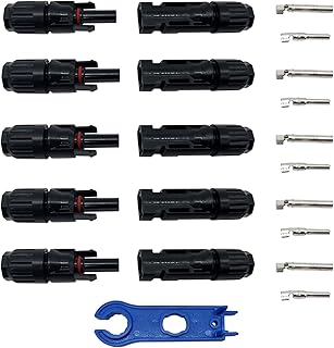 Kibon 5 Paar Solarstecker, SolarPanel Stecker, Solar Steckverbinder mit Schlüsseln Solar Panel K…