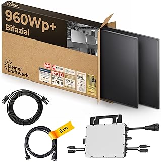 Kleines Kraftwerk 960W Balkonkraftwerk Gitterbalkon-Halterung – 800W Wechselrichter mit WiFi & …