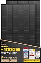Solakon Solarpanel 500W, Bifazial Glas-Glas N-Type Solarmodul, 40v Full Black Solarmodule/Solar M…