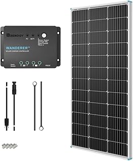 Renogy Solaranlage Basic-Starter Bausatz mit 100W 12V Monokristallin Solarmodul, Solarkabeln und …