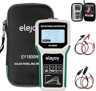 Solarpanel MPPT Tester, 1800W Photovoltaik Panel Multimeter mit LCD Display, Intelligente Leerlau…