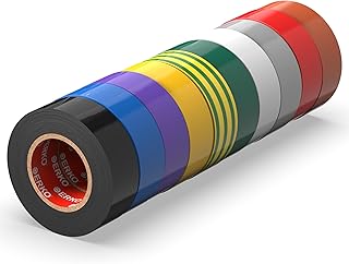 ERKO Isolierband Multicolor 15mm x 10m Farbig Set 10 Stück PVC Elektro Leitungen Reparatur, Hoch…