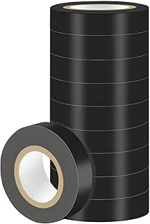 Schwarz Isolierband 18mm x 13m 10 Stück PVC Elektrische Leitungen Reparatur, Hitzebeständig Hoc…