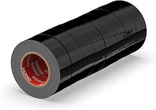 ERKO Isolierband Schwarz 19mm x 20m PVC Set 8 Stück Elektro Leitungen Reparatur, Hochflexibel mi…