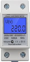 LCD Digitale Stromzähler Wechselstromzähler Hutschiene KWh Zähler 5(80) A 1-phasiger 2-poliger…