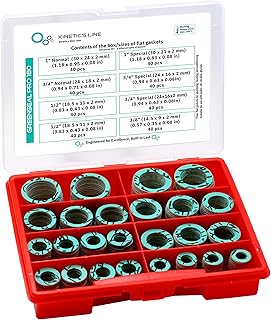 Dichtungsbox mit 320 Fiber Flachdichtungen 3/8-1 Zoll – Dichtung Sortiment für Sanitär, Heizung…